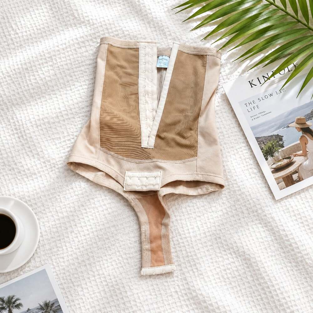 Sashbelle Postpartum Girdle Corset Size XS Beige Thong Shapewear